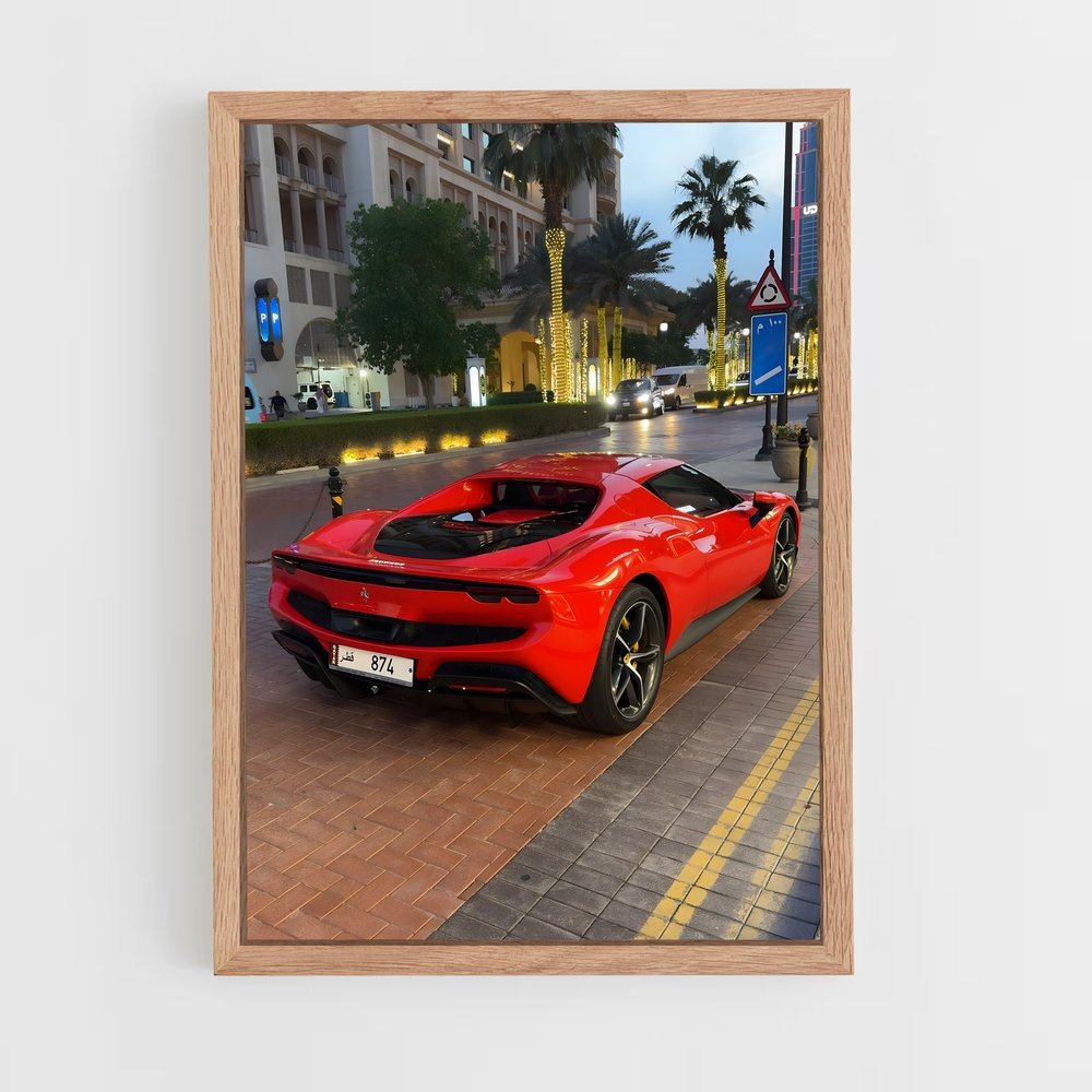 Poster Ferrari Rouge 296 GTB (vue 4)